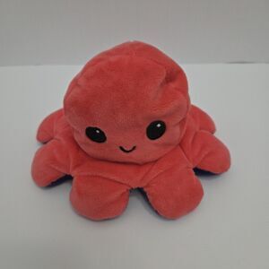 Tee Turtle Reversible Octopus Plush Happy/Sad/mad Pink/blue Soft Cuddly Kids Toy